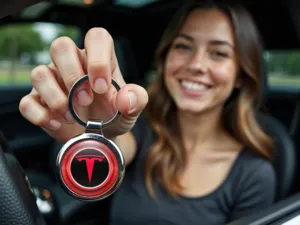 Tesla Llavero Metal Acero Premium Estilo